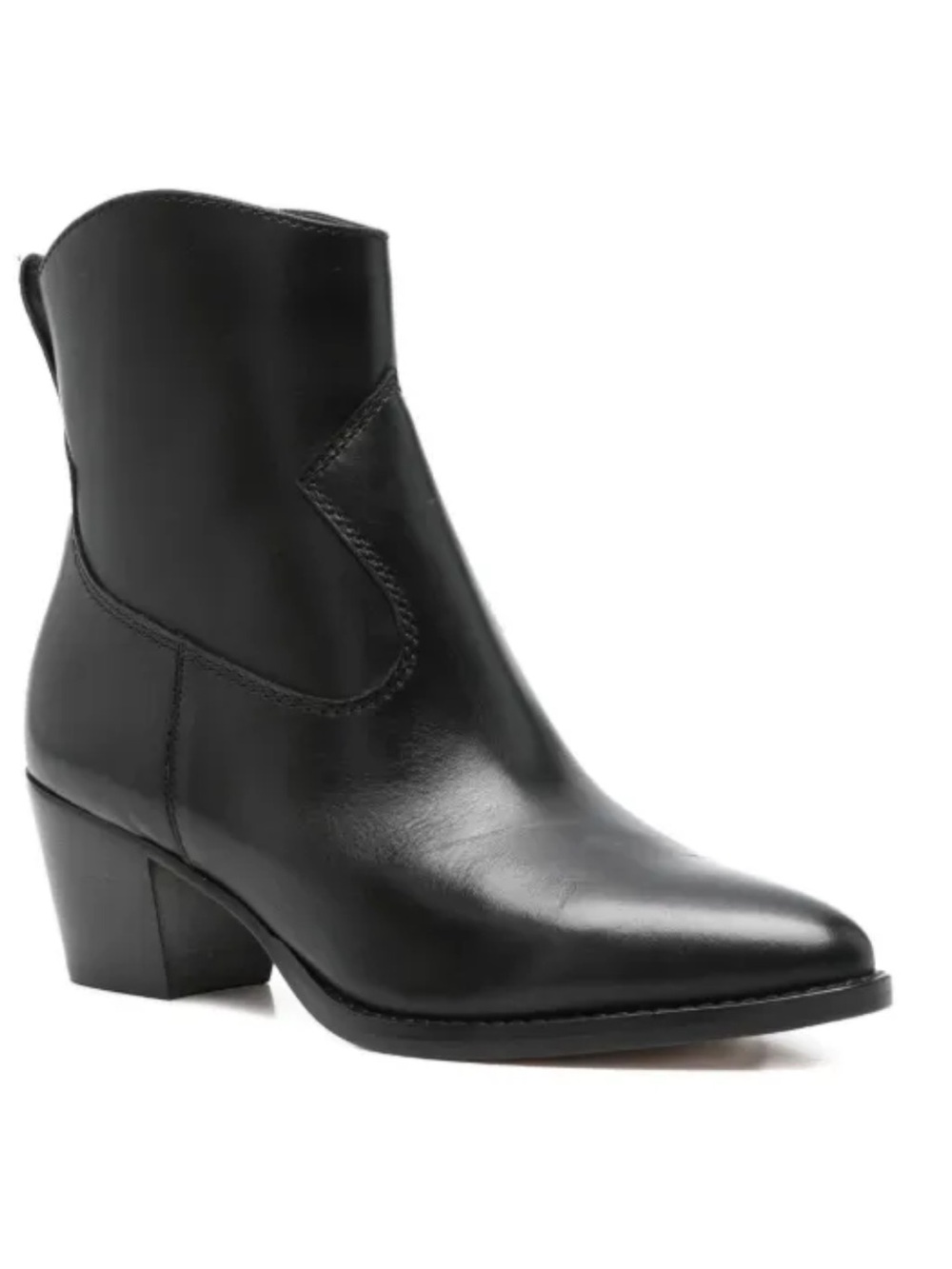 Lauren Ralph Lauren Harpher leather pointed-toe zip boots in black Size 5